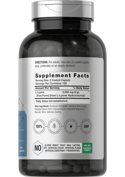 Horbäach L-Lysine 2000MG 240 Caplets Vegetarian fiyatları