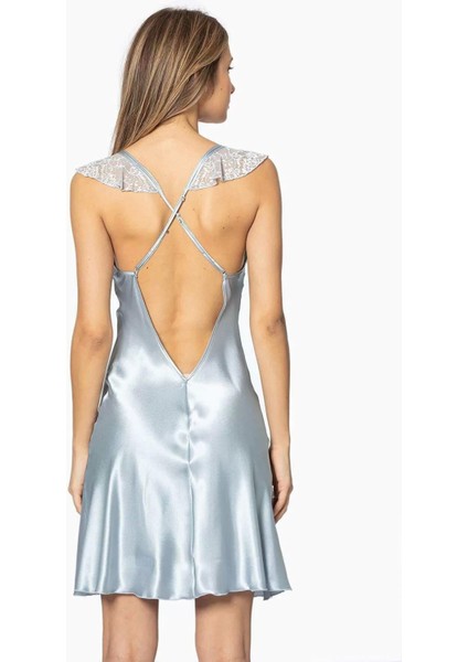 Midi Dantel Sabahlık Gecelik Set 4240 Mist modelleri