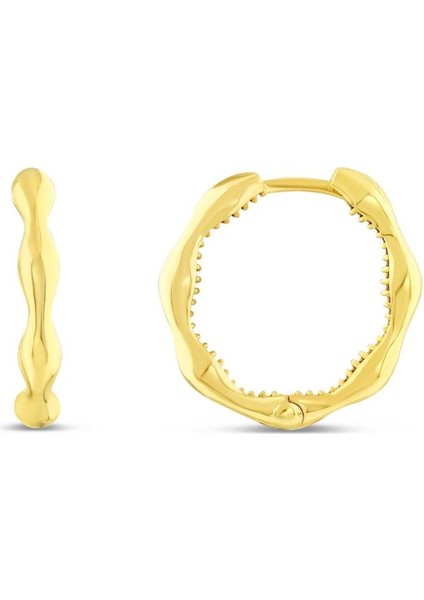 14 Ayar Kemik Tasarım Halka Altın Küpe