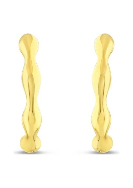 14 Ayar Kemik Tasarım Halka Altın Küpe fiyatları