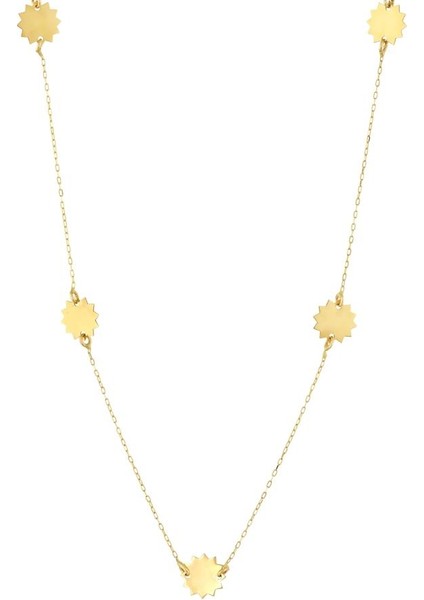 14 Ayar Güneş Tasarım Altın Kolye