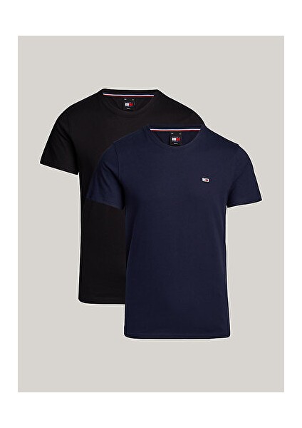 Erkek Çok Koyu Lacivert - Siyah Kısa Kollu Tshirt