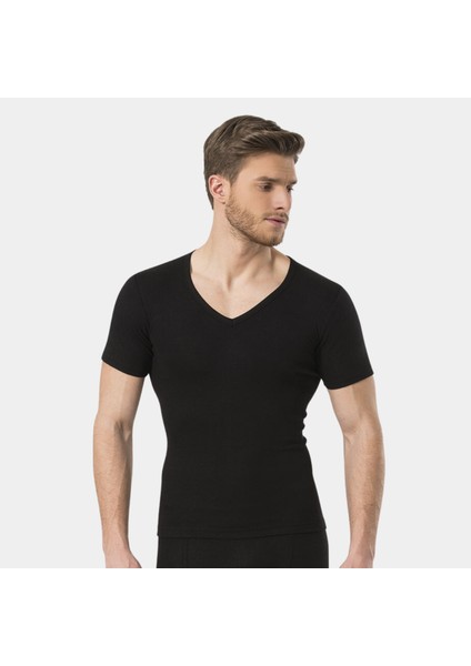 Termal V Yaka Kısa Kol (Unisex) 191/SIYAH fırsatları