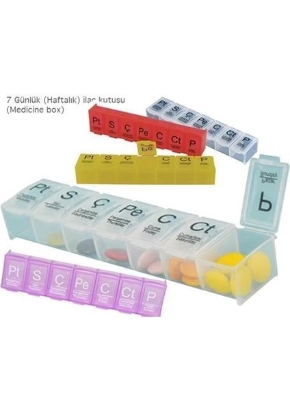Haftalık Günlük Ilaç Saklama Kutusu 7 Günlük Ilaç Saklama Kabı