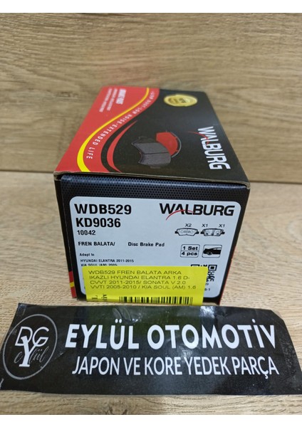 WDB529 58302-1RA30 Fren Balata Arka Ikazlı Hyundaı Elantra 1.6 D-Cvvt 2011-2015/ Sonata V 2.0 Vvtı 2005-2010 / Kıa Soul (Am) 1.6 Crdı 2009-/ Optıma 1.7 Crdı 2012- fiyatları