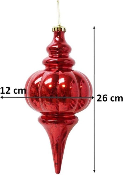 Yılbaşı Ağaç Süsü Antik Efektli Sarkıt Asılabilir Dekoratif Süs Kırmızı 26 cm modelleri