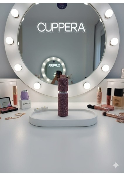 Parıldayan Elmas Işlemeli Mini Doldurulabilir Parfüm Şişesi 10 ml (Mor)