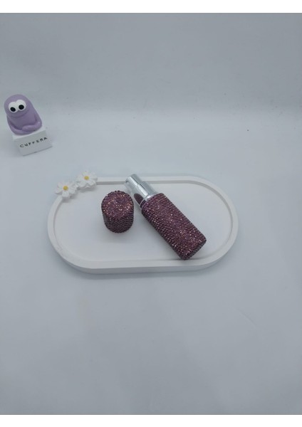 Parıldayan Elmas Işlemeli Mini Doldurulabilir Parfüm Şişesi 10 ml (Mor)