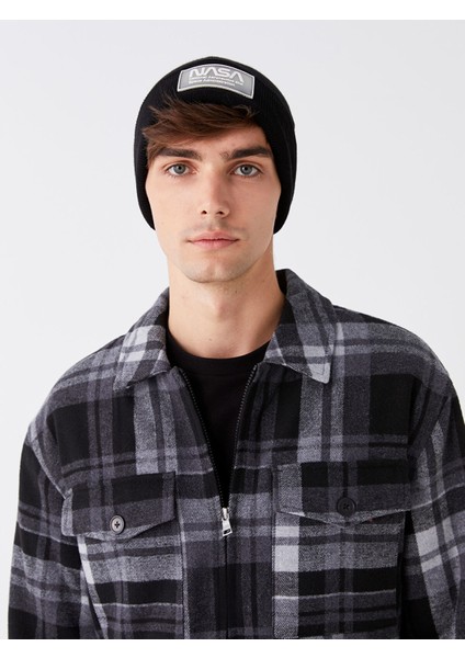 Yeni Sezon Etiket Baskılı Erkek Triko Bere