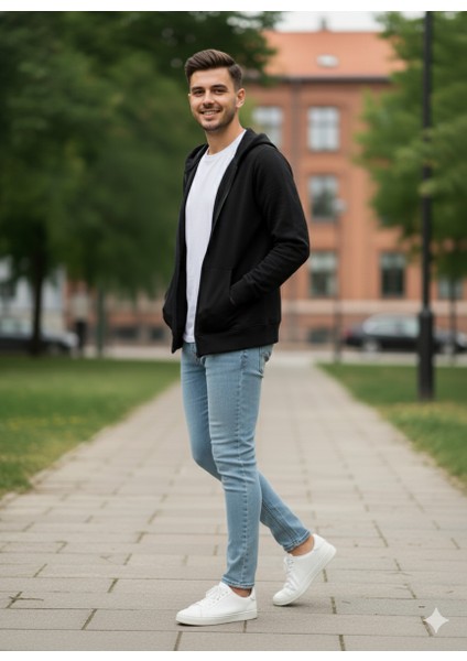 Unisex Kapşonlu Sweatshirt 2 Iplik Şardonlu, Fermuarlı, Cepli modelleri