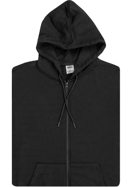 Unisex Kapşonlu Sweatshirt 2 Iplik Şardonlu, Fermuarlı, Cepli