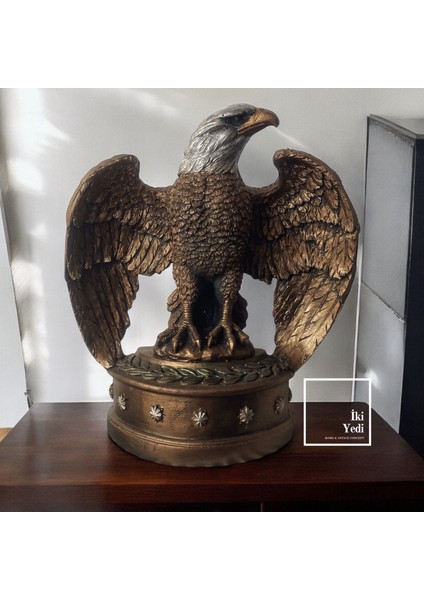 Isaac Kanatlı Kartal Heykeli Dekoratif Şahin Biblo Ev Ofis Büro Dekoratif Obje Hediyelik Eşyalar