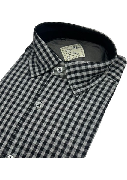 Klasik Geniş Kesim Ekoseli Flanel Çift Cepli Uzun Kollu Erkek Gömlek fiyatları