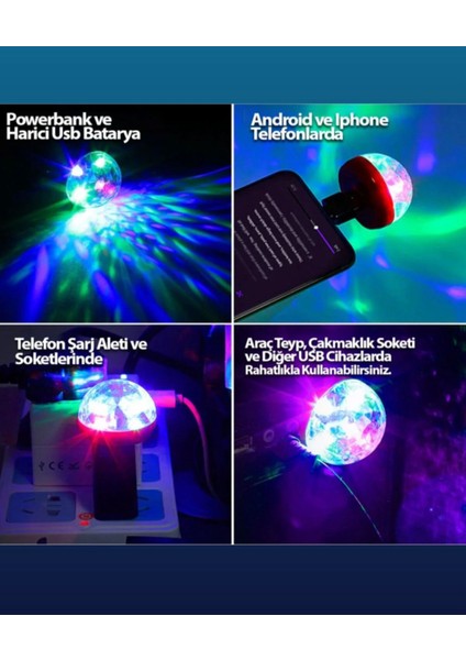 Araç Içi Oto Araba Disko Topu Sese Duyarlı LED USB LED Lamba modelleri