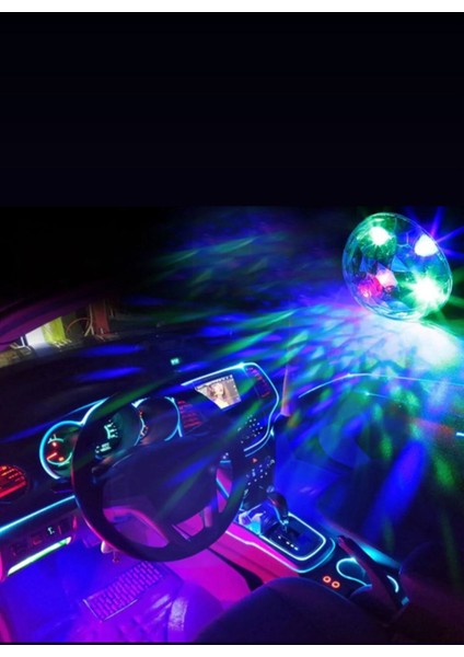 Araç Içi Oto Araba Disko Topu Sese Duyarlı LED USB LED Lamba