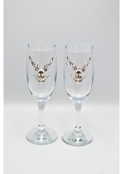 Yeni Yıl Temalı Geyikli Kayve Yanı Bardağı (Tek Adet)