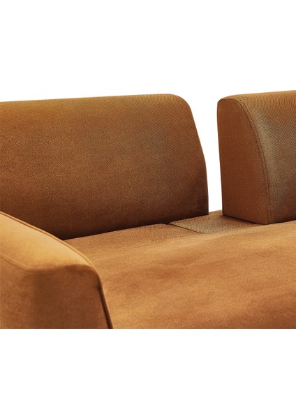 Terra Kadife Dokulu, 3'lü Yataklı Koltuk - Açık Kiremit indirimleri