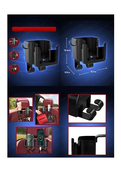 Bfs Araç Koltuk Arkası Organizer Bardak Telefon Tutucu