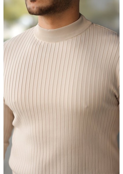 Erkek Yarım Balıkçı Yaka Fitilli Triko modelleri