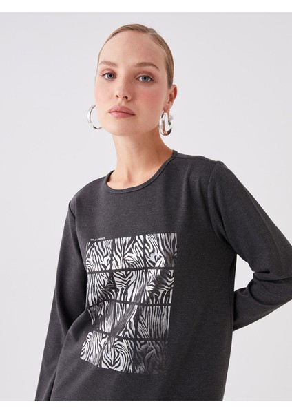 Yeni Sezon Bisiklet Yaka Baskılı Uzun Kollu Kadın Tunik fiyatları