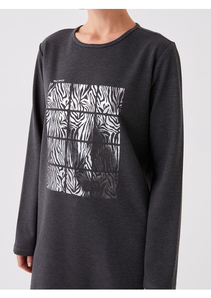 Yeni Sezon Bisiklet Yaka Baskılı Uzun Kollu Kadın Tunik fırsatları