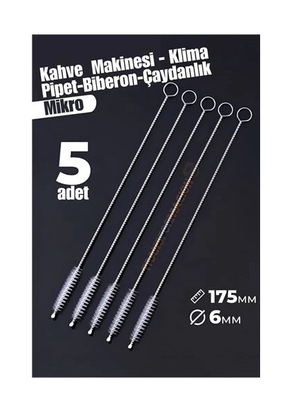 Bfs Mikro Fırça Klima Biberon Pipet Fırçası 5 Adet