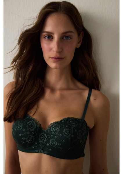 Koyu Yeşil Lotus Sütyen