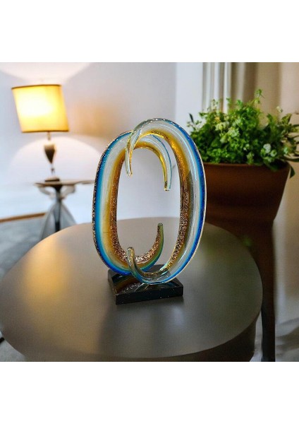 Kristal Cam Karışık Renkli Dekor 30CM