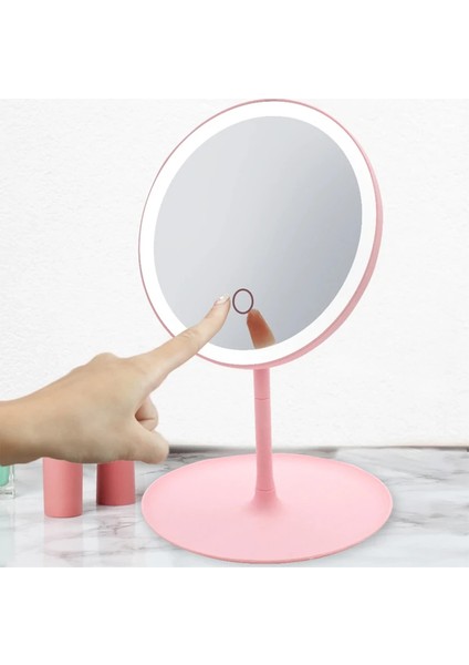 Oval Şarjlı LED Işıklı Makyaj Aynası Dokunmatik LED Makyaj Ayna 90°ayarlanabilir 3 Modlu USB Şarjlı fiyatları