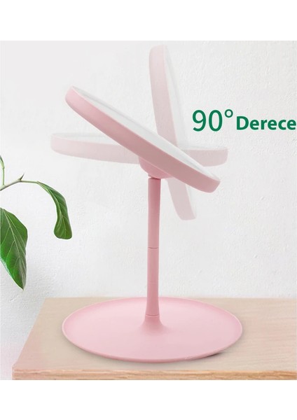 Oval Şarjlı LED Işıklı Makyaj Aynası Dokunmatik LED Makyaj Ayna 90°ayarlanabilir 3 Modlu USB Şarjlı modelleri