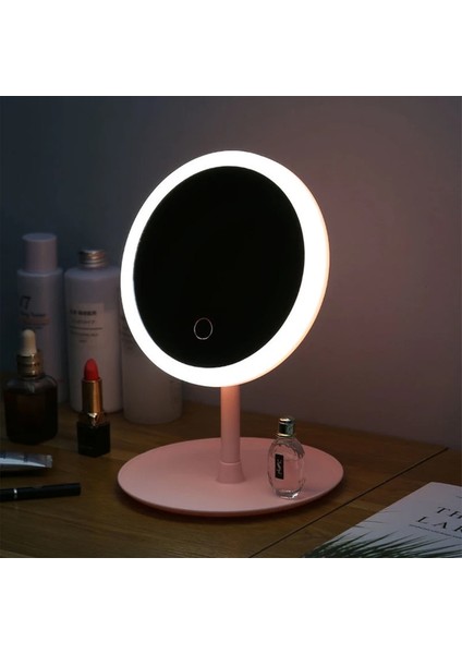 Oval Şarjlı LED Işıklı Makyaj Aynası Dokunmatik LED Makyaj Ayna 90°ayarlanabilir 3 Modlu USB Şarjlı fırsatları