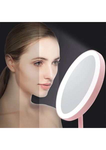 Oval Şarjlı LED Işıklı Makyaj Aynası Dokunmatik LED Makyaj Ayna 90°ayarlanabilir 3 Modlu USB Şarjlı indirimleri