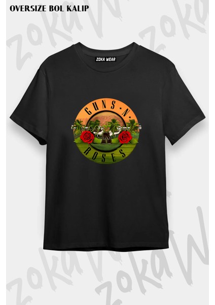 Guns N' Roses Rock Müzik V28 Baskılı Oversize Tişört Unisex