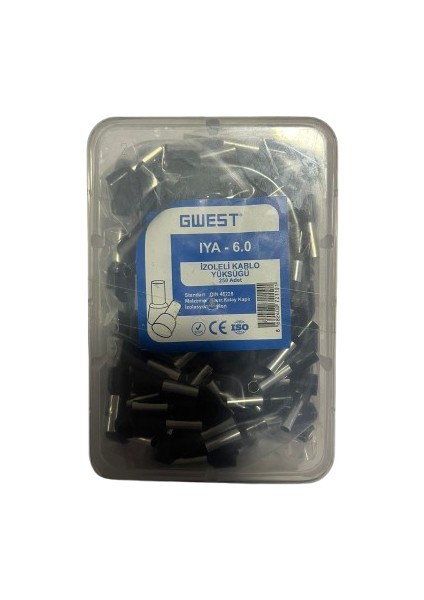 Izoleli Kablo Yüksüğü Iya-6,0 Siyah Adet 250