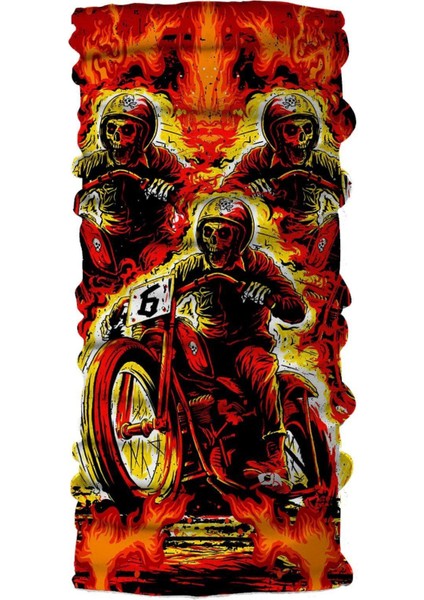 Pirate Parrot Dead Rider Dikişsiz Yüz Maskesi Motorcu Boyunluk Bandana Buff Baf Saç Bandı