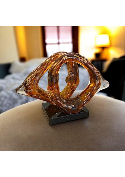 Kristal Cam Siyah Kahve Dekor 19X28CM