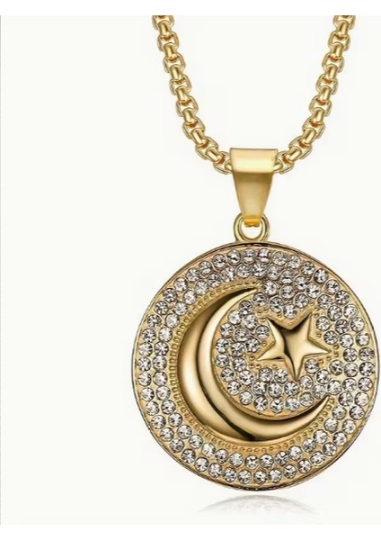 Gold Renk Ay Yıldız Model Çinko Alaşım Kolye fiyatları