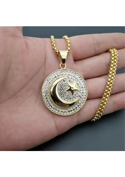 Gold Renk Ay Yıldız Model Çinko Alaşım Kolye modelleri