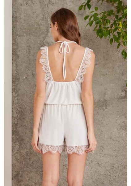 Dantelli Kadife Tulum Sabahlık Takım 4800 Ekru fırsatları