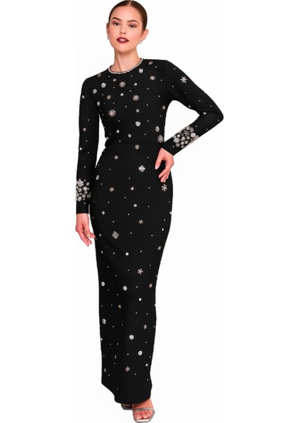 Elbise Taş Detaylı Elbise