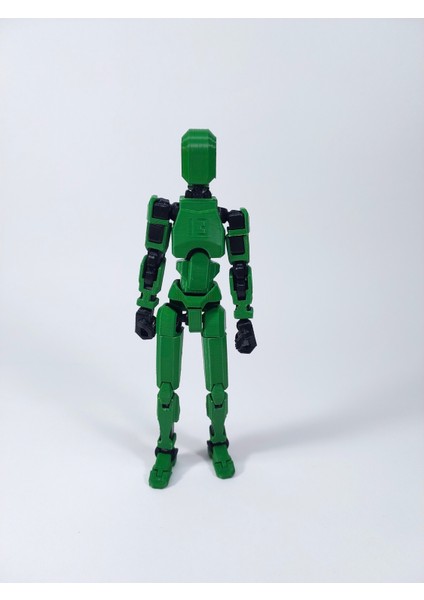 Dummy Oynar Eklemli 15 cm Aksiyon Oyuncağı Yeşil Siyah 3 Çift El & Aksesuar