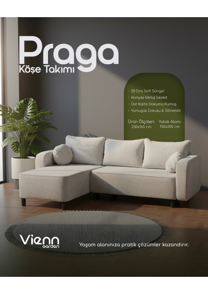 Praga Yataklı L Köşe