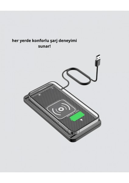 - Manyetik Kablosuz Şarj Pedi 15W Hızlı Şarj Kaymaz Silikon Qi Destekli indirimleri