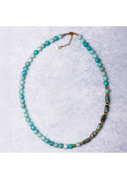 Amazonit ve Turkuaz Doğal Taş Kadın Kolye fırsatları