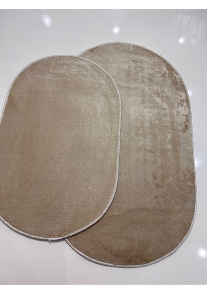 Sütlü KAHVE,60X100CM,%100 Tavşan Tüyü,oval,kaymaz Jel Taban Klozet Takımı