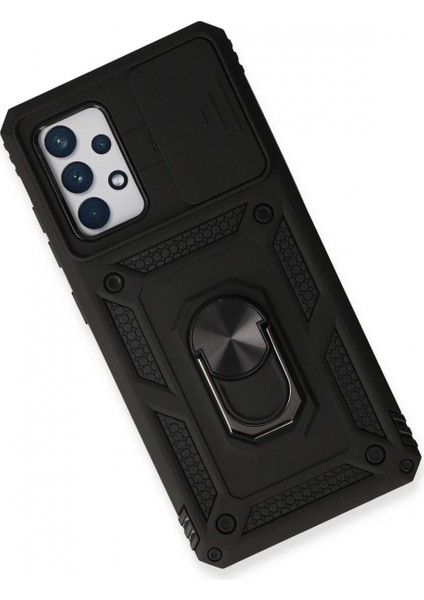 Samsung Galaxy A73 5g Kılıf Pars Lens Yüzüklü Silikon - Siyah modelleri