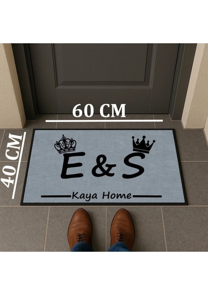 Harfler ve Soyisim Taçlı Kişiye Özel Tasarım Kapi Paspas 60X40CM Kapi Onu Paspasi modelleri