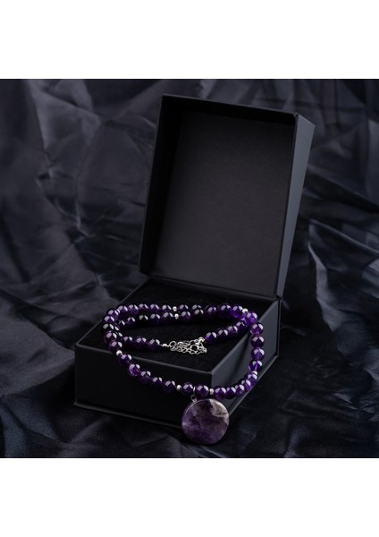 Ametist Doğal Taş Kadın Kolye modelleri