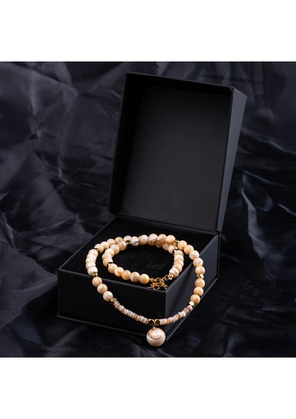 Sedef Doğal Taş Kadın Kolye