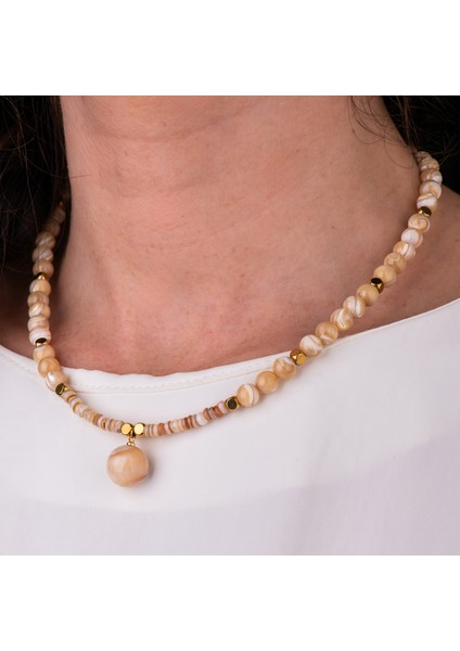 Sedef Doğal Taş Kadın Kolye fiyatları